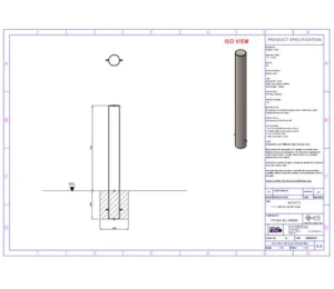 essentials flat top bollard dims