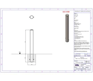 semi dome top stainless steel bollard spec