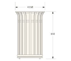 Ollerton M3 Contemporary Stainless Steel Flared Top 40L Litter Bin