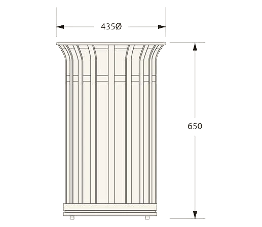 Ollerton M3 Contemporary Stainless Steel Flared Top 40L Litter Bin