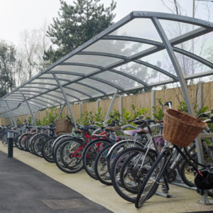 pluto galvinised steel cycle shelter
