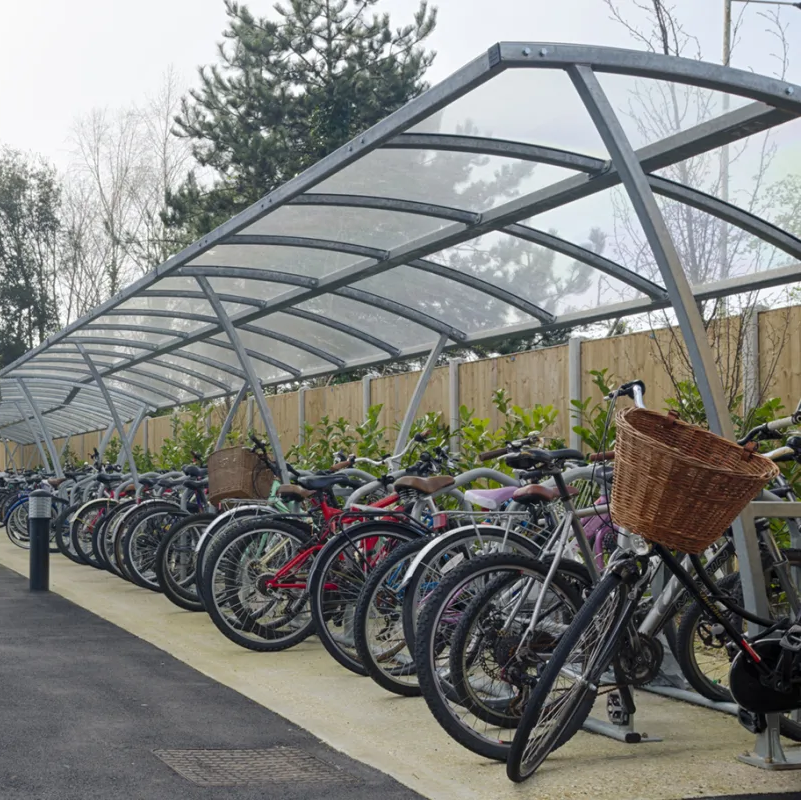 pluto galvinised steel cycle shelter