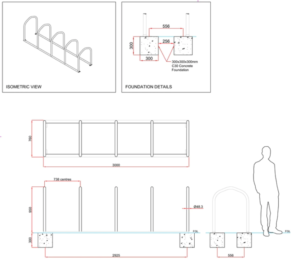 R10 Senior Galvanised Steel Cycle Rack 10