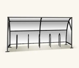 velozone powder coated steel cycle shelter