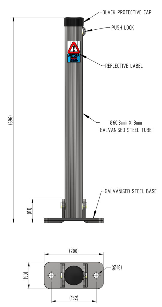 AUTOPA PARKING POST dimensions